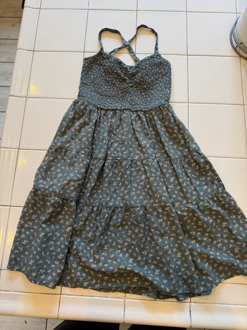Madewell Floral Smocked Tiered Mini Dress